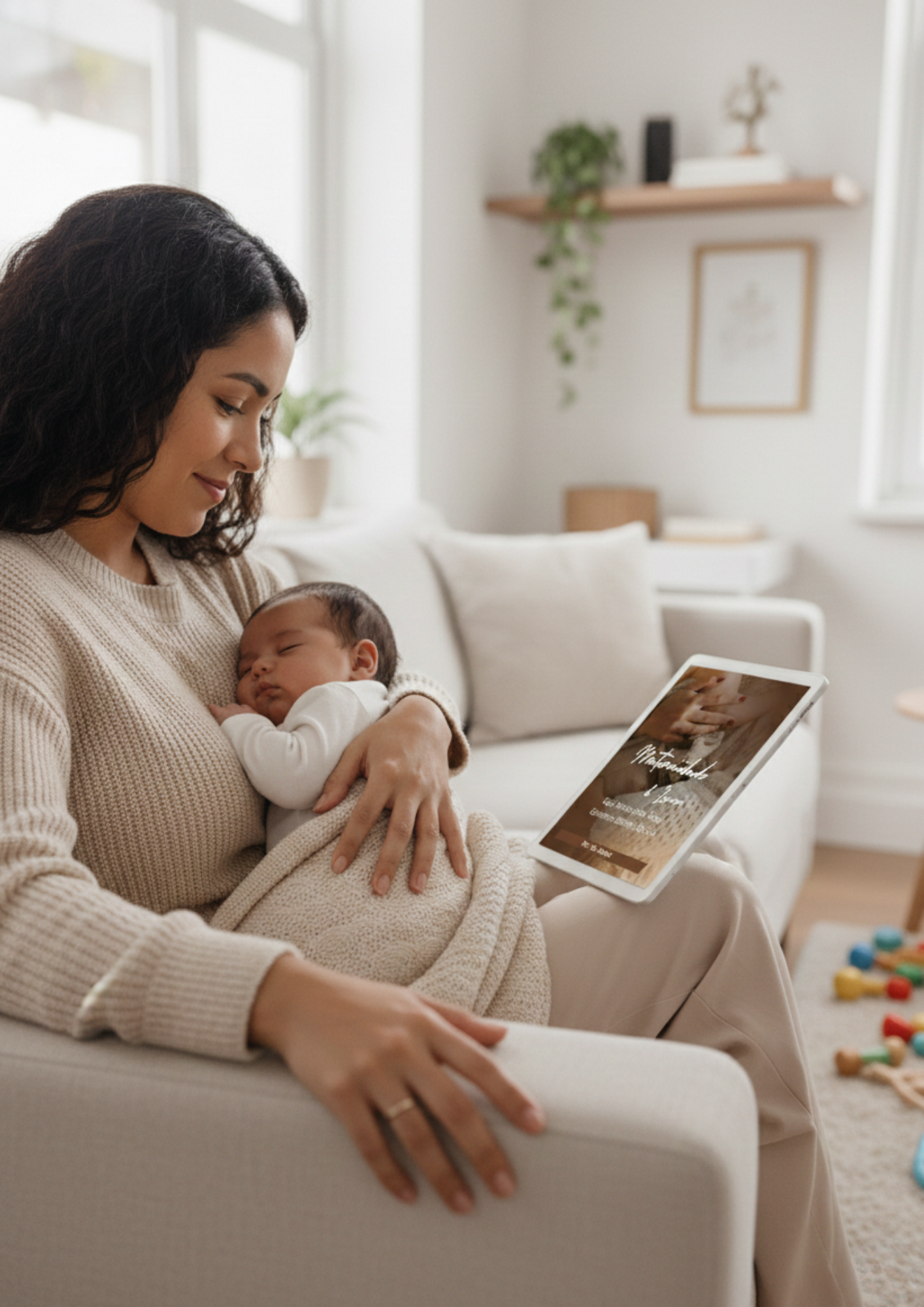 Mãe empreendedora com bebê